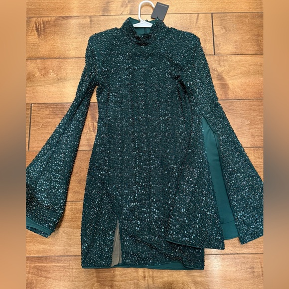 Michael Costello x REVOLVE Mr. Gibson Mini Dress in Hunter Green - Picture 4 of 6